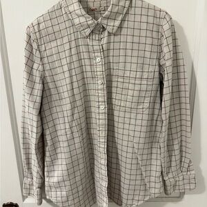 Faherty Cream, Red, & Blue Plaid Flannel Shirt